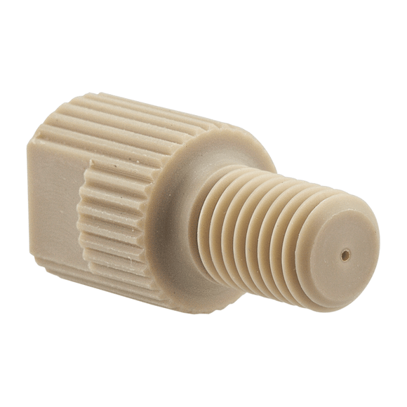 Adapter, for use with Low to Medium Pressure HPLC. Waters female to 1/4-28 male connection, 0.4 mm bore size. PEEK 1 EA.