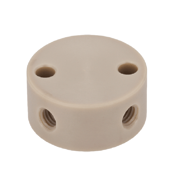 Union, Connector, Tee, high pressure, 0.30 mm / 0.012 inches through hole with 10-32 screw threads. PEEK, round with an internal "T" 1 EA.