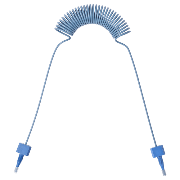 Tubing, PEEK, Coiled, 0.010 (0.25 mm) ID, 1/16th inch (1.6 mm) OD, 2060 mm length, HPLC grade, solid blue, with tubing connectors 1 EA.