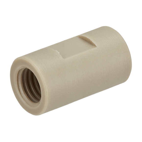 Union, Connector, low pressure, 0.8 mm / 0.031 inches through hole with 1/4-28 mm screw threads. PEEK, straight line 1 EA.
