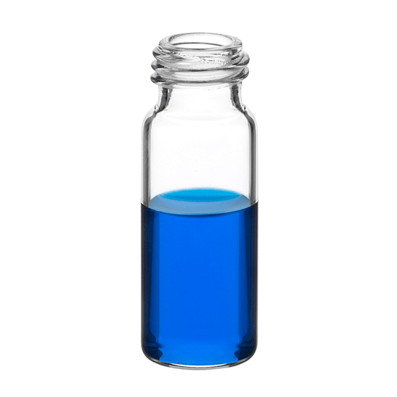 Vials, Screw Top, Glass. Clear, 2ml, 9-425mm threads, 12x32mm outer dimensions. For use as an autosampler vial. RSA Brand. 100/PK.