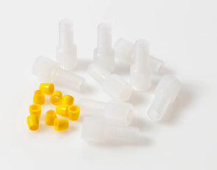 Fitting 1/4-28 Natural ETFE Male Nut/Natural ETFE Ferrule for 1/8" OD Tubing, 10/pk