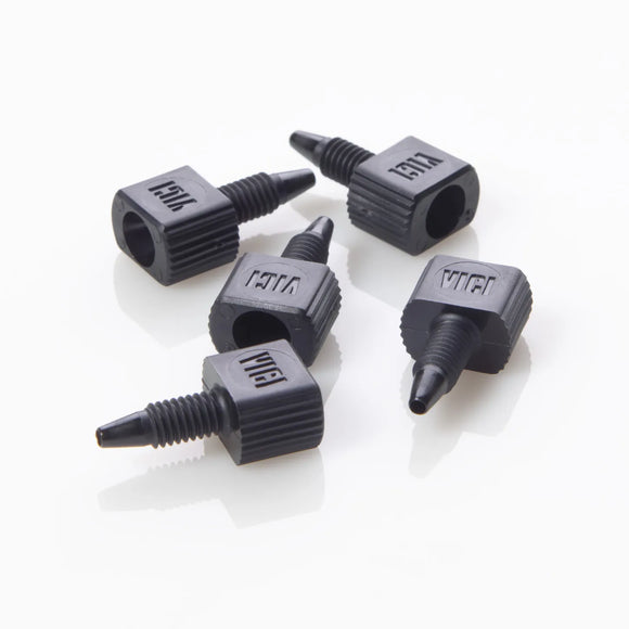 Nut 10-32 One Piece Black PEEK™ Male for 1/16" OD Tubing, 5/pk