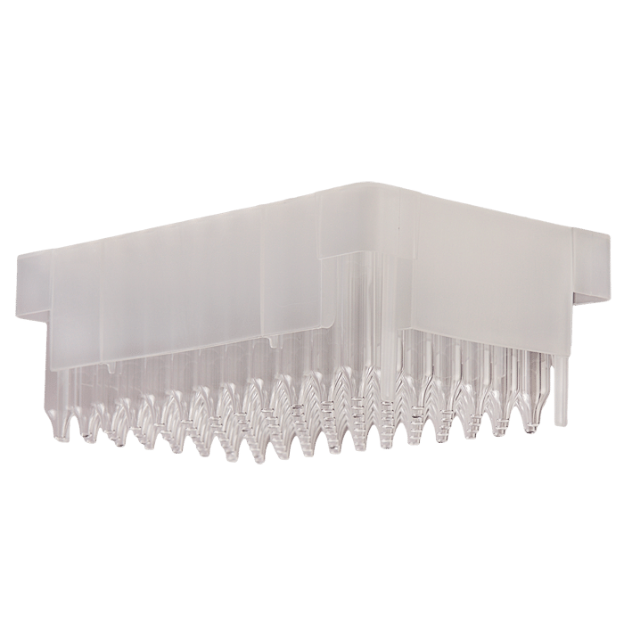 Inserts, RSA-Pro X, in Racks. Includes 576 clear, 1mL surface treated glass Inserts with wide conical Points in 6 Racks of 96, 1 PK.