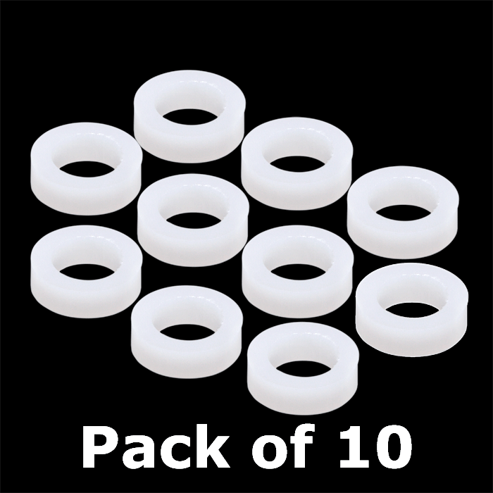 Washers, for use with Low Pressure, Tubing Connectors. Use with Flanged, 1/8th", tubing. Polypropylene 10/PK.