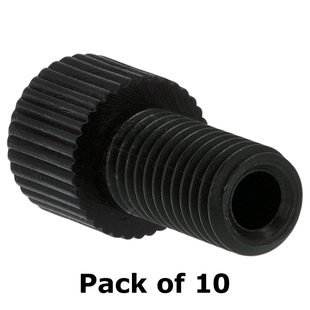 Tubing Connector Fittings, Low Pressure, 1/8", Delrin, Black with 1/4-28 Screw Threads, for use with Flange Free, polymeric tubing 10/PK.
