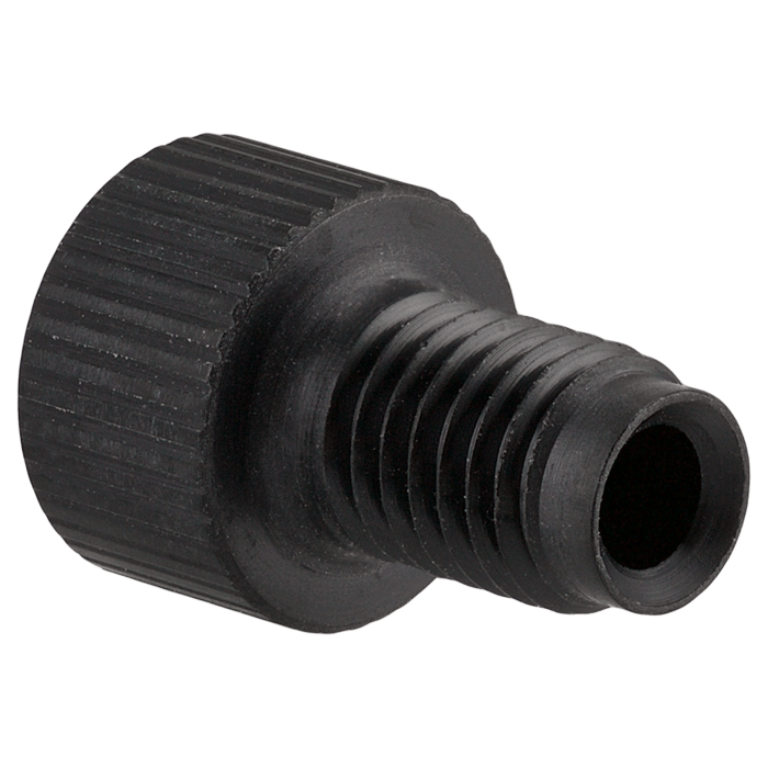 Tubing Connector Fitting, Low Pressure, 1/8 inches, PEEK, Black with 1/4-28 Screw Threads, for use with Flange Free, polymeric tubing 1 EA.