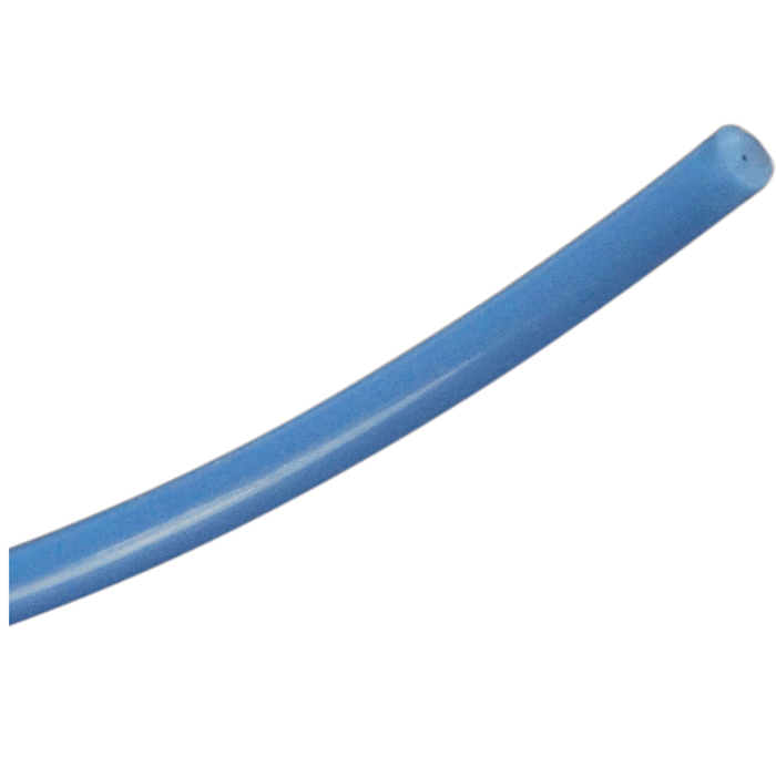 Tubing, PTFE, 0.010 inch (0.25 mm) ID, 1/16th inch (1.6 mm) OD, low pressure, blue, 5 meter roll