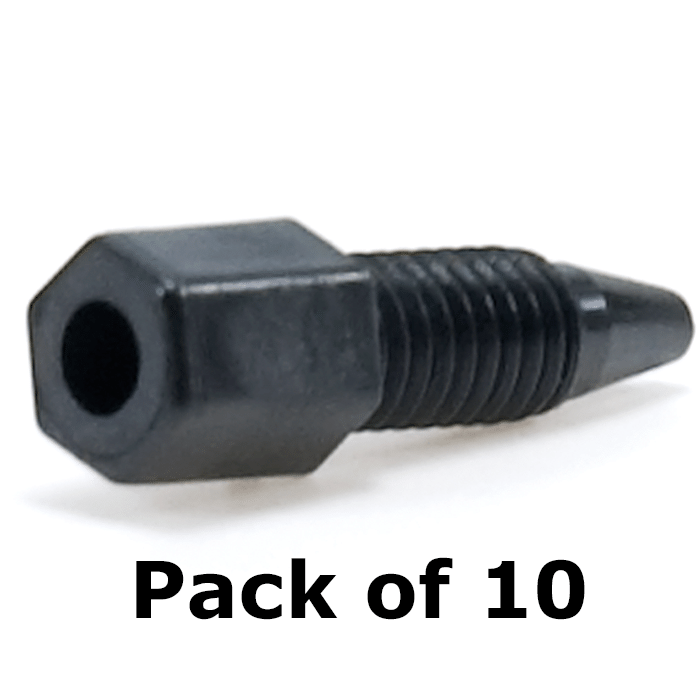 Tubing Connector Fittings, High Pressure, One Piece, 1/16, Carbon PEEK Endure, Black, Small Hex Head with 10-32 Screw Threads. Finger Tighten, 10/EA.