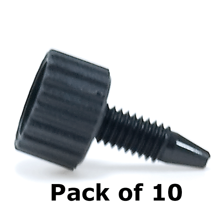 Tubing Connector Fittings, High Pressure, One Piece, 1/16, Carbon PEEK Endure, Black, Large Head with 10-32 Screw Threads. Finger Tighten, 10/EA.