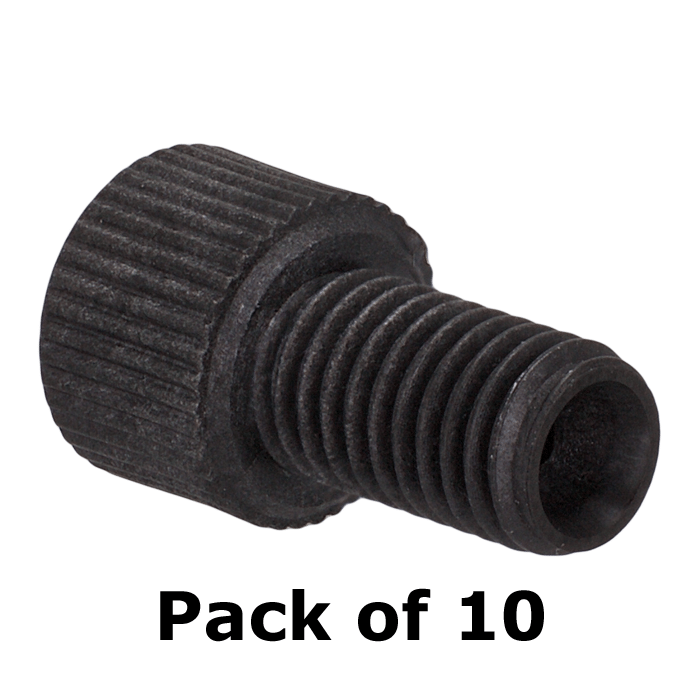 Tubing Connector Fittings, Low Pressure, 1/16 inch, Carbon PEEK Endure, Black with 1/4-28 Screw Threads, for use with capillary tubing 10/EA.