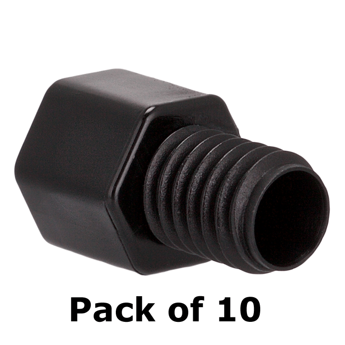Tubing Connector Fittings, Low Pressure, 1/16, POM Endure, Black with M6 Screw Threads, for use with capillary tubing 10/EA.
