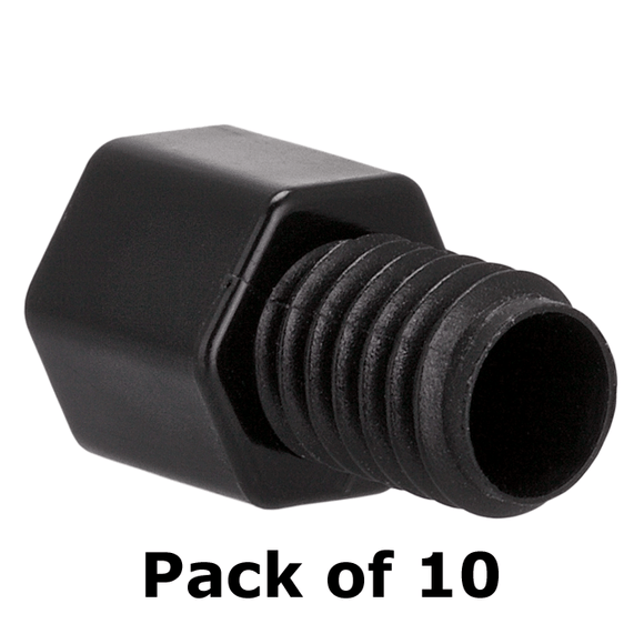 Tubing Connector Fittings, Low Pressure, 3 mm, POM Endure, Black with M6 Screw Threads, for use with capillary tubing 10/EA.