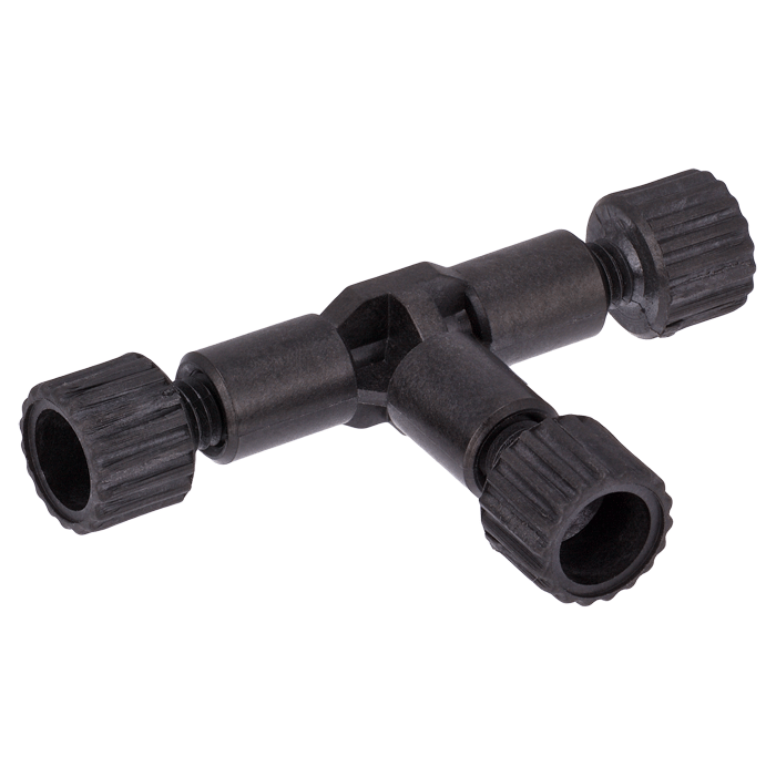 Union, Connector Kits, Tee, High Pressure, 0.50 mm Through Holes with 10-32 Screw Threads. Carbon PEEK Endure, with Connector Nuts. Use with 1/16 Tubing 2/EA.