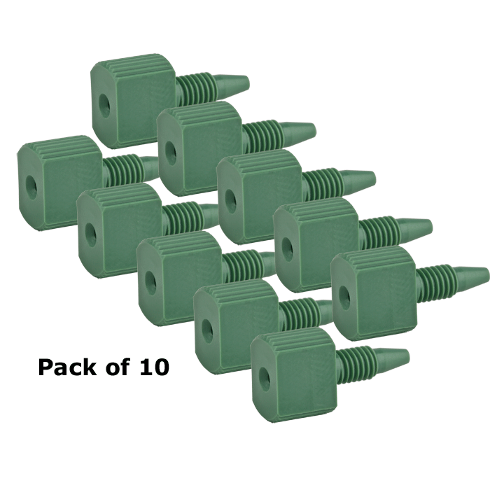 Tubing Connector Fittings, High Pressure, One Piece, 1/16, PEEK, Green, Large Combihead with 10-32 Screw Threads. Finger or wrench Tighten, 10/EA.