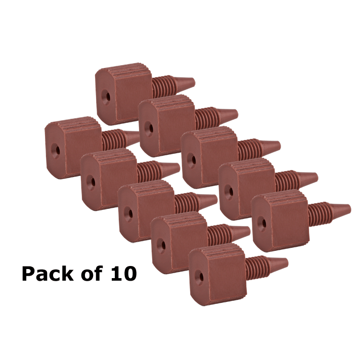 Tubing Connector Fittings, High Pressure, One Piece, 1/16, PEEK, Red, Large Combihead with 10-32 Screw Threads. Finger or wrench Tighten, 10/EA.