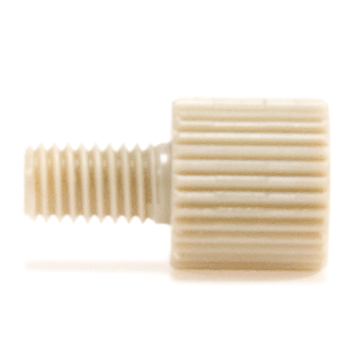 Tubing Connector Fittings, High Pressure, Two Pieces, 1/16", PEEK, Natural, Large Head, Standard Length and 10-32 Screw Threads. Use with Double Cone Ferrules. Finger Tighten