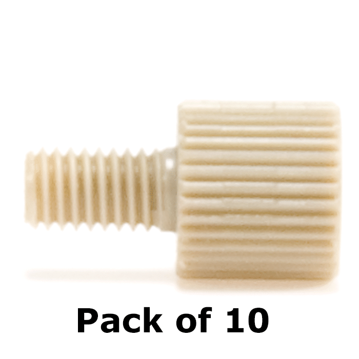 Tubing Connector Fittings, High Pressure, Two Pieces, 1/16", PEEK, Natural, Large Head, Standard Length and 10-32 Screw Threads. Use with Double Cone Ferrules. Finger Tighten, 10/PK.