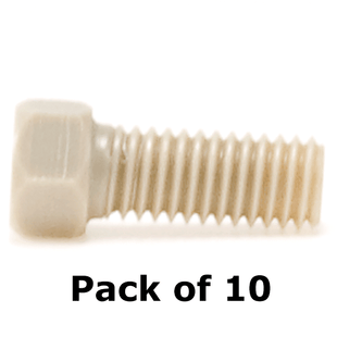 Tubing Connector Fittings, High Pressure, Two Pieces, 1/16", PEEK, Natural, Small Hex Head, Standard Length and 10-32 Screw Threads. Use with Single Cone Ferrules. Wrench Tighten, 10/PK.