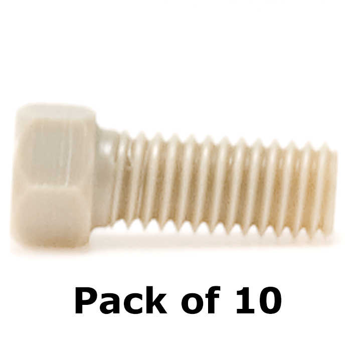 Tubing Connector Fittings, High Pressure, Two Pieces, 1/16", PEEK, Natural, Small Hex Head, Standard Length and 10-32 Screw Threads. Use with Single Cone Ferrules. Wrench Tighten, 10/PK.