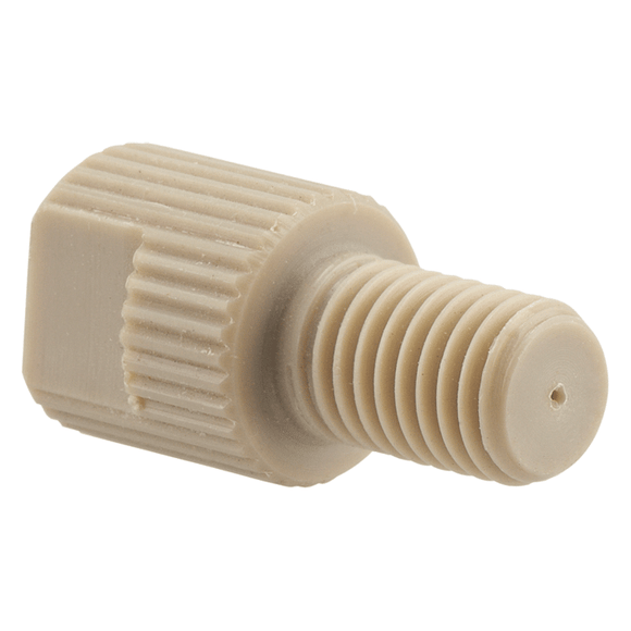 Adapter, for use with Low to Medium Pressure HPLC. 10-32 female to 1/4-28 male connection, 0.4 mm bore size. PEEK 1 EA.