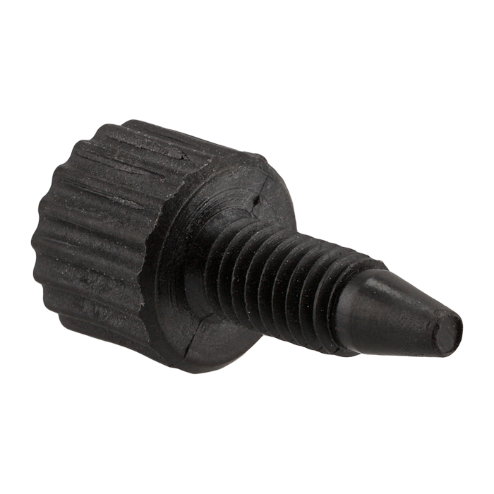 Plug, Carbon PEEK Endure, 10-32mm threads. Black 10/EA.