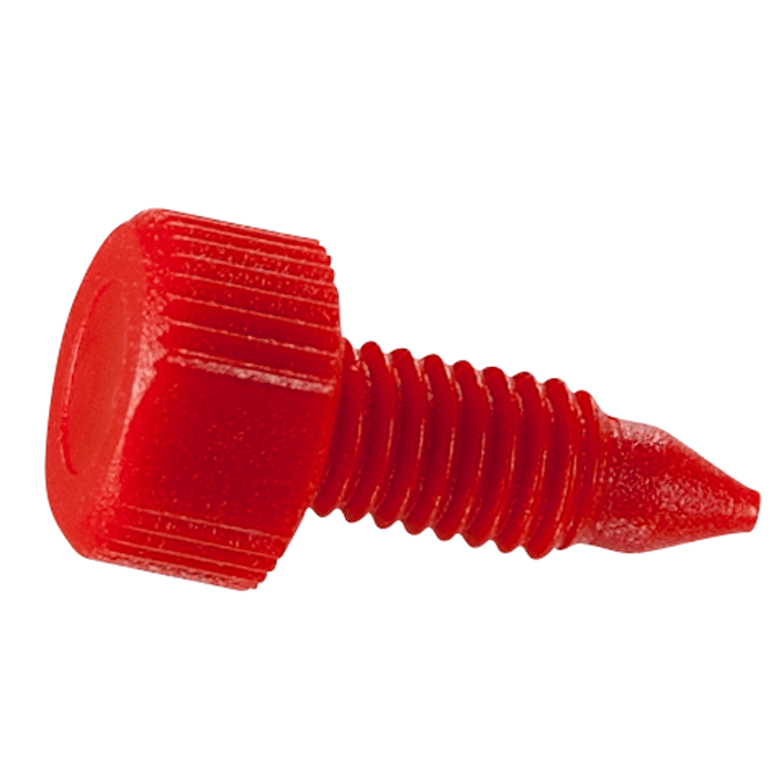 End Plugs, for HPLC Columns. Nylon 10-32 Thread. Red 10/EA.