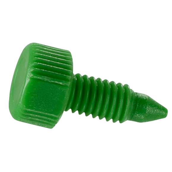 End Plugs, for HPLC Columns. Nylon 10-32 Thread. Green 10/EA.