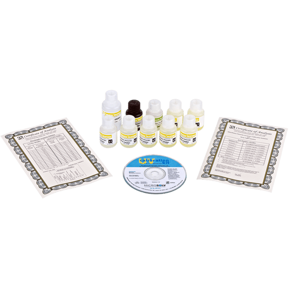 UV-vis Calibration Test Kit, Complete. Includes NIST Traceable Solutions, Software
