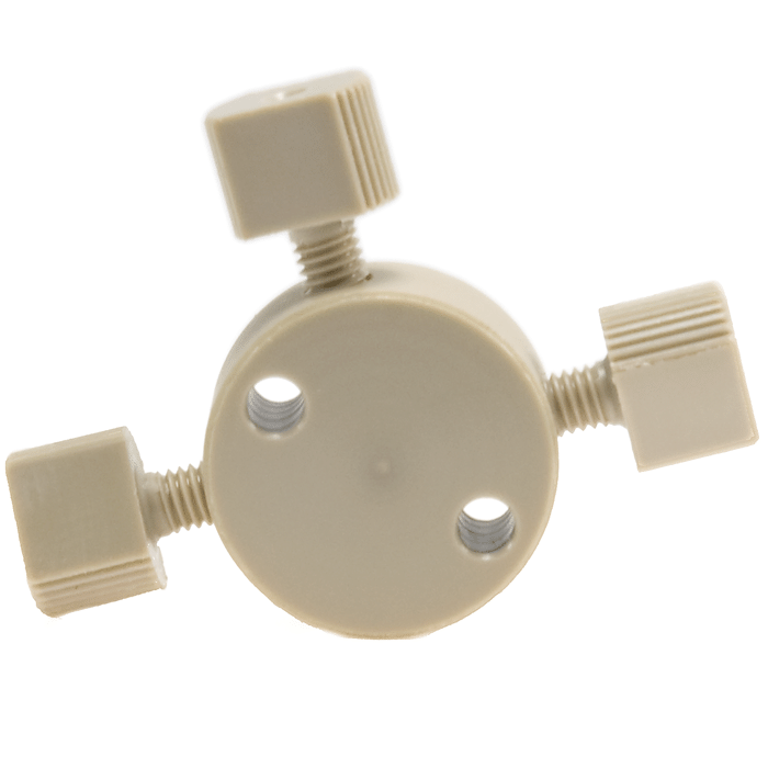 Union, Connector Kit, Cross, high pressure, 0.30 mm / 0.012 inches through hole with 10-32 screw threads. PEEK, round with an internal "X" flow pattern. Use with 1/16 inch tubing 1 EA.