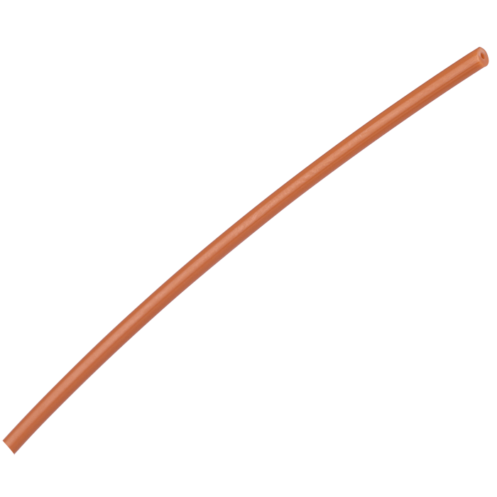 Tubing, PEEK, 0.020 inch (0.50 mm) ID, 1/16th inch (1.6 mm) OD, general grade, solid orange, 1 meter roll