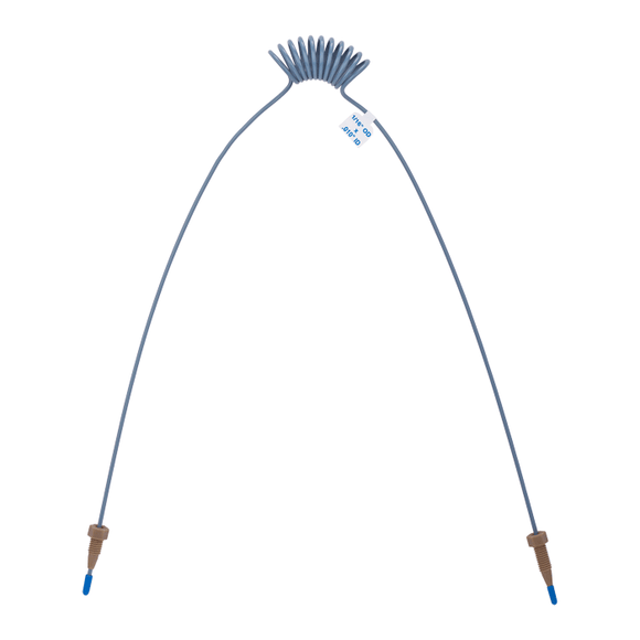 Tubing, PEEK, Coiled, 0.010 (0.25 mm) ID, 1/16th inch (1.6 mm) OD. 945 mm length, HPLC grade, solid blue, with tubing connectors 1 EA.