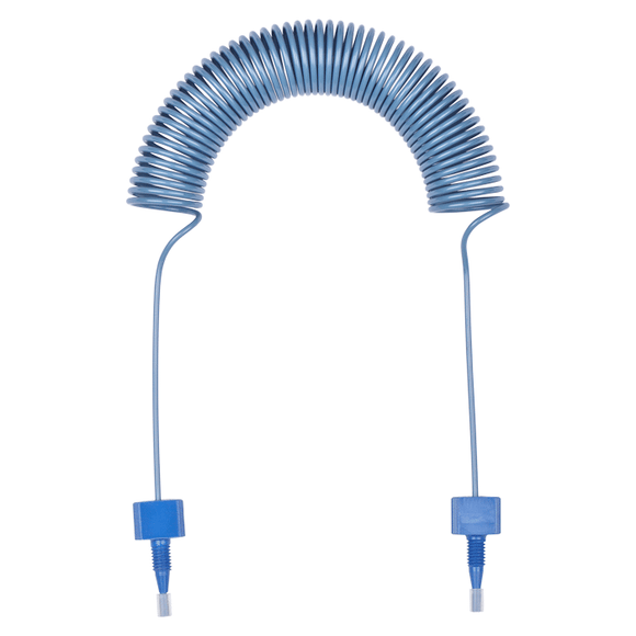 Tubing, PEEK, Coiled, 0.010 (0.25 mm) ID, 1/16th inch (1.6 mm) OD, 3150 mm length, HPLC grade, solid blue, with tubing connectors 1 EA.