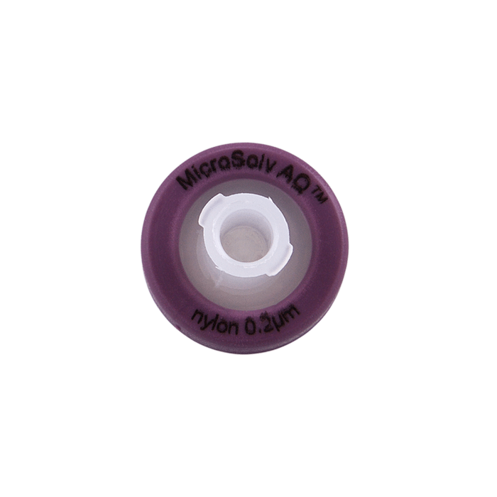Syringe Filters, 13mm, Nylon, 0.22um Pore Size. Purple Polypropylene, 100/PK.