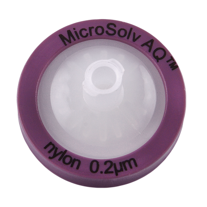 Syringe Filters, 25mm, Nylon, 0.22um Pore Size. Purple Polypropylene, 50/PK.