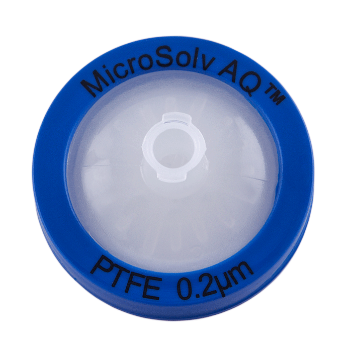 Syringe Filters, 25mm, PTFE, 0.22um Pore Size. Blue Polypropylene, 50/PK.