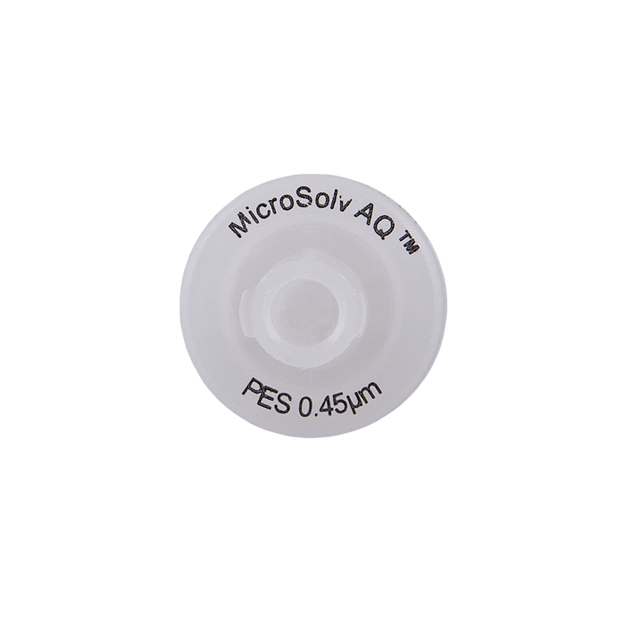 Syringe Filters, 13mm, PES, 0.45um Pore Size. White/Black Polypropylene, 100/PK.