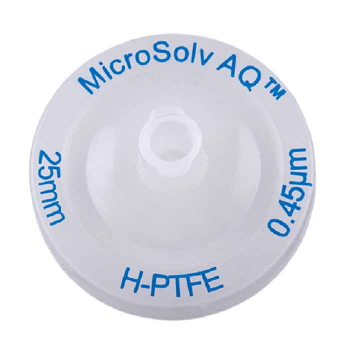 Syringe Filters, 25mm, H-PTFE, 0.45um Pore Size. White/Blue Polypropylene, 1000/CS.