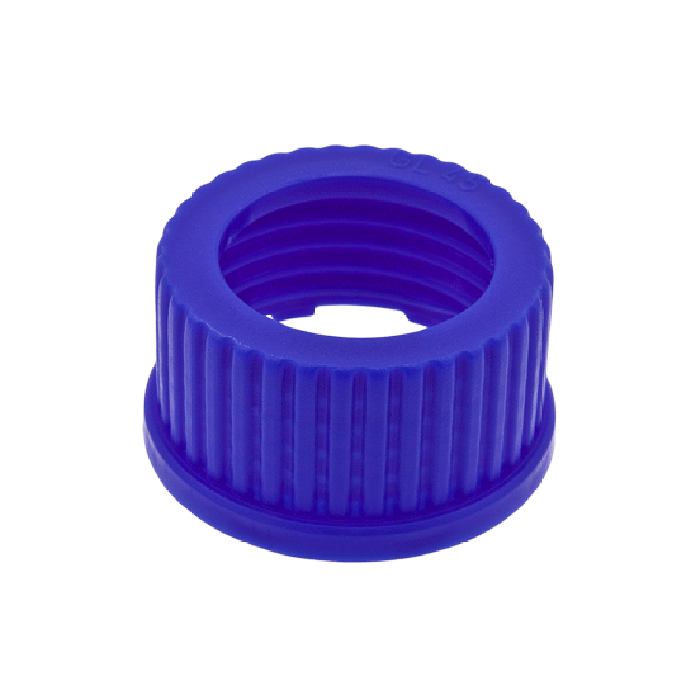 Cap, Mobile Phase Delivery, Replacement. Blue, GL45 Threads and Open Hole 1 EA.