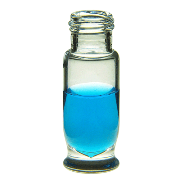 Vials, Screw Top, Glass. Clear, 1.8ml, Max Recovery™, 9-425mm threads, 12x32mm outer dimensions. For use as an autosampler vial. RSA Brand. 100/PK.