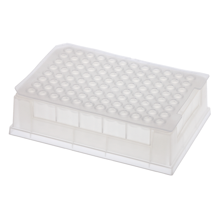 Micro-Sample Management System. This set includes 96, 500ul Precision, Glass Inserts in a Rack with a Base and a Silicone Rubber, Plug Style Sealing Mat, 1/PK.