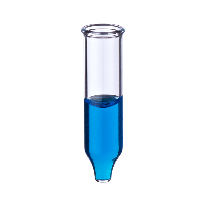 Inserts, Low Volume, Glass. Clear, 500ul with a wide, conical point for use in the Micro-Sample Management System. Replacement Inserts, 100/PK.