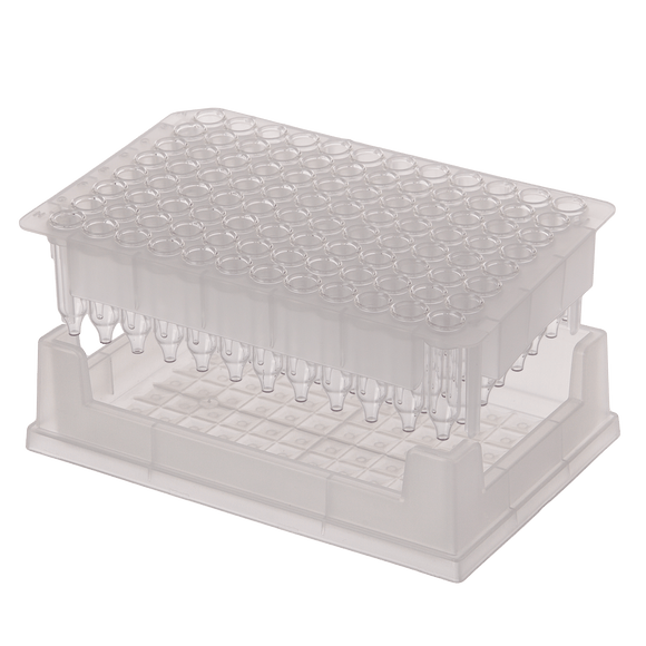 Inserts, in Racks with a Base. Includes 96, Clear, 500ul Glass Low Volume Precision Inserts with wide conical points. For use in the Micro-Sample Management System, 1 EA.