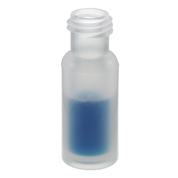 Vials, Screw Top, Plastic. Clear, 700ul MicroVial, LCMS Compatible, 9-425mm threads, 12x32mm outer dimensions. For use as an autosampler vial or storage bottle. 100/PK.