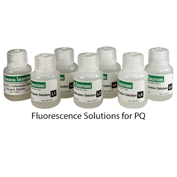 Performance Qualification Solutions, FL. Set of Solutions for Qualification of HPLC with Fluorescence Detectors
