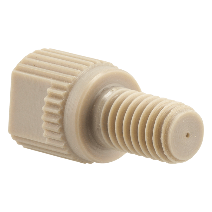 Adapter, for use with Low to Medium Pressure HPLC. 10-32 female to M6 male connection, 0.4 mm bore size. PEEK 1 EA.