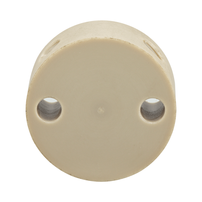 Union, Connector, Cross, high pressure, 0.75 mm / 0.030 inches through hole with 10-32 screw threads. PEEK, round with an internal "X" flow pattern 1 EA.