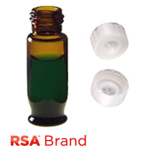 Vial & Cap Kit Includes 100 EA 1.8ml, Maximum Recovery, Screw Top, Amber RSA™ Autosampler Vials and 100 EA matching Single injection, Screw Caps with a thinned penetration point, Natural color. RSA Brand 1 PK.